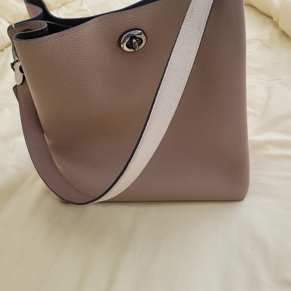 Coach Taupe and Pink Satchel - Picture 1 of 8